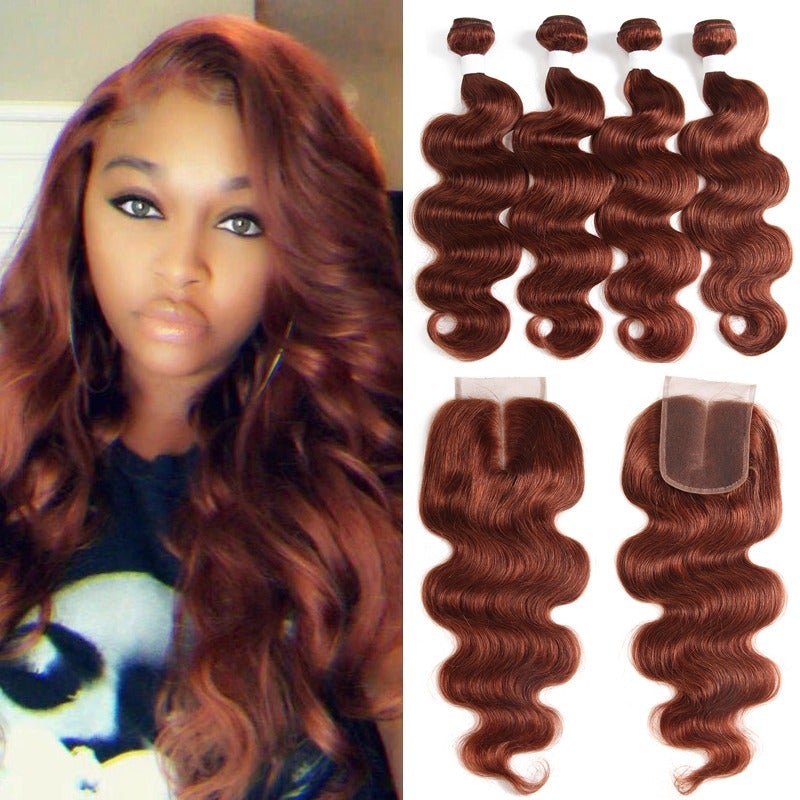 10A Grade #33 Body Wave #4 BUNDLES with CLOSURES & FRONTALS