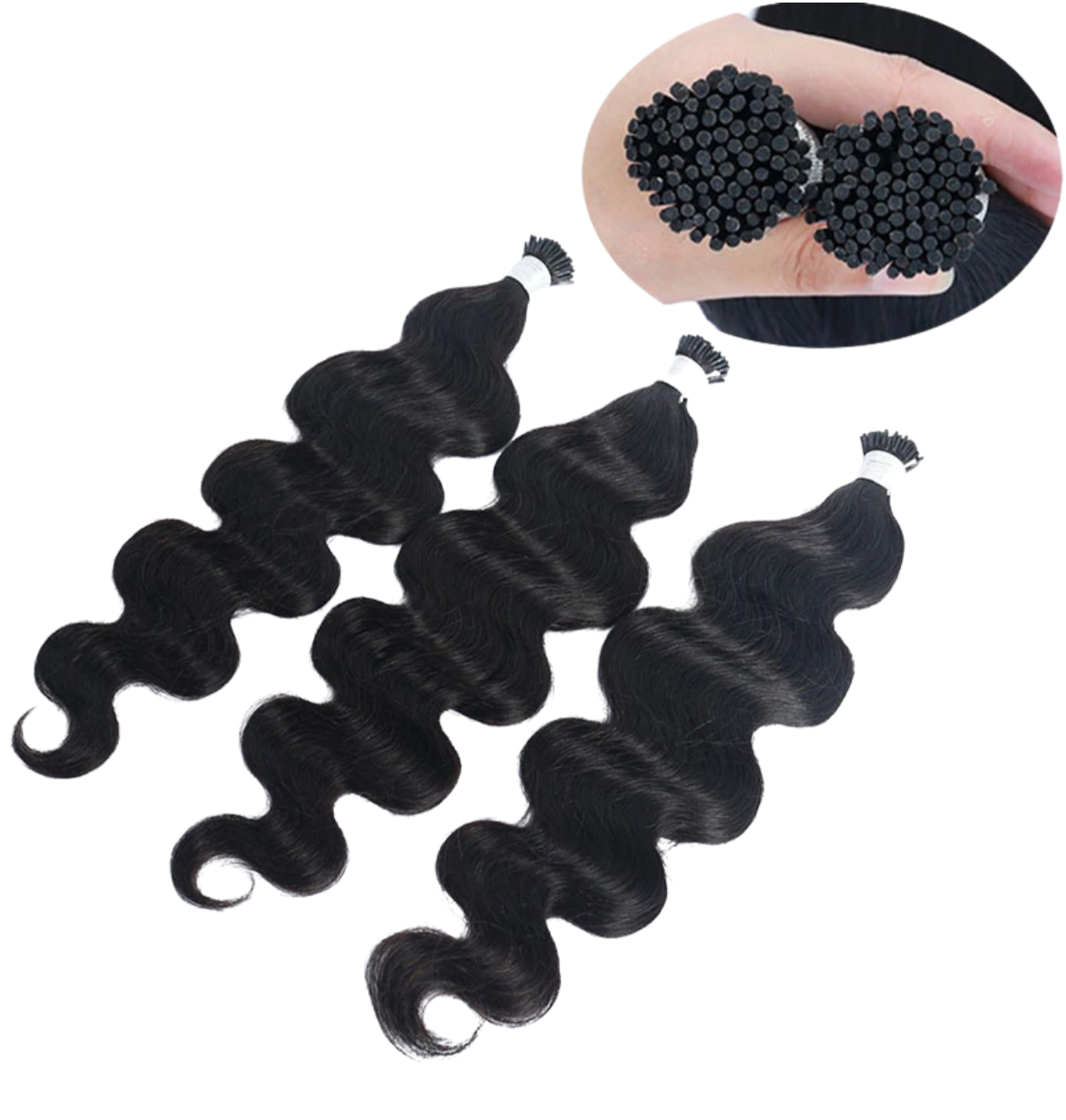 Body Wave Human Hair i Tip Microlinks Bulk Braiding Human Hair Bundles