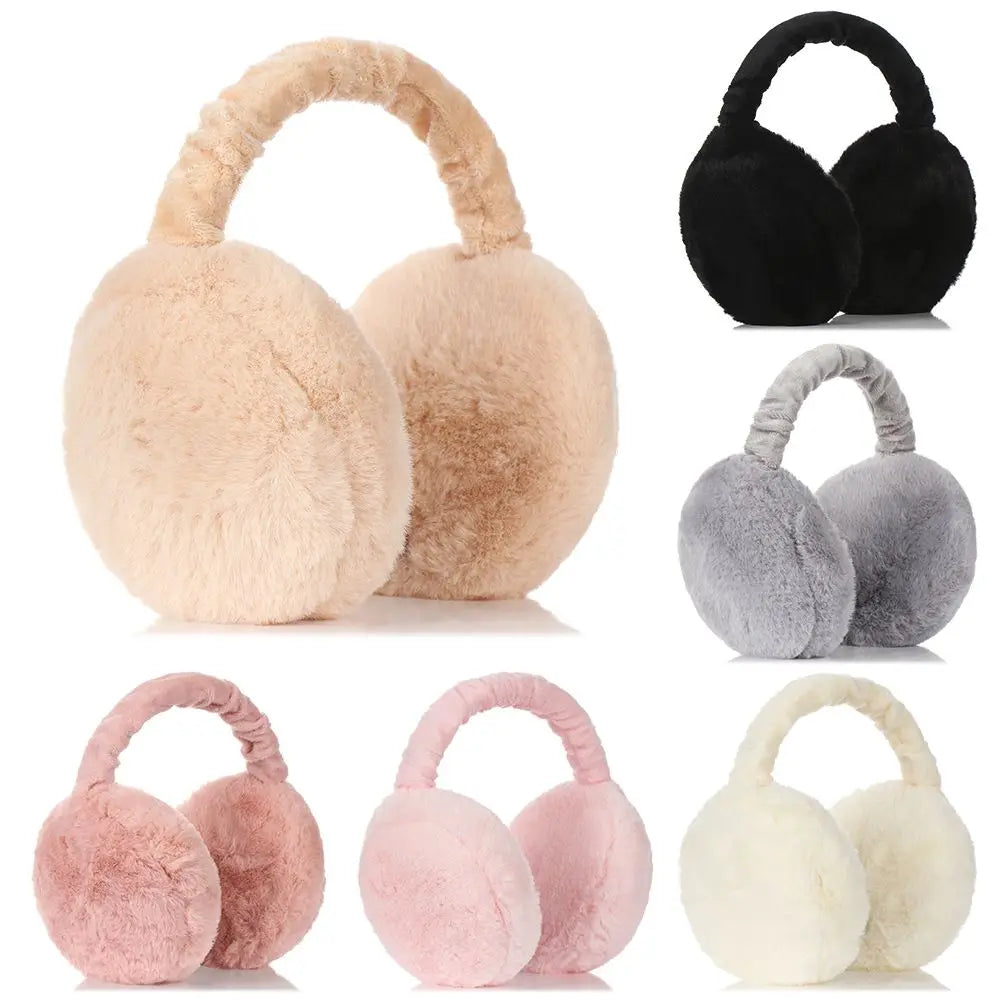 Fashion Autumn Winter Earmuffs Women Men Ear Warmer Plush Solid Color