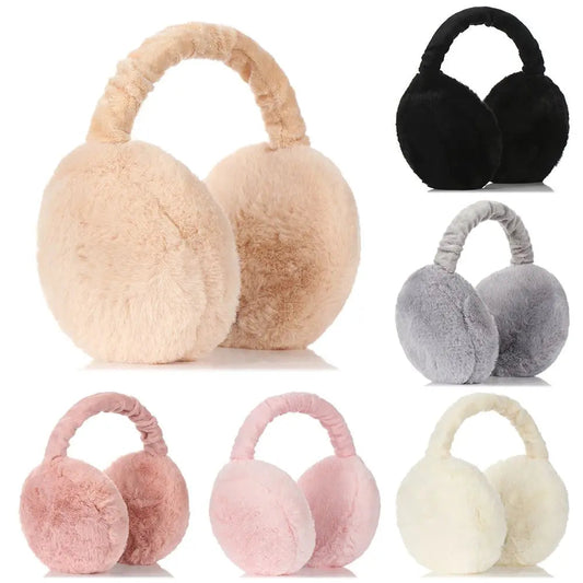 Fashion Autumn Winter Earmuffs Women Men Ear Warmer Plush Solid Color