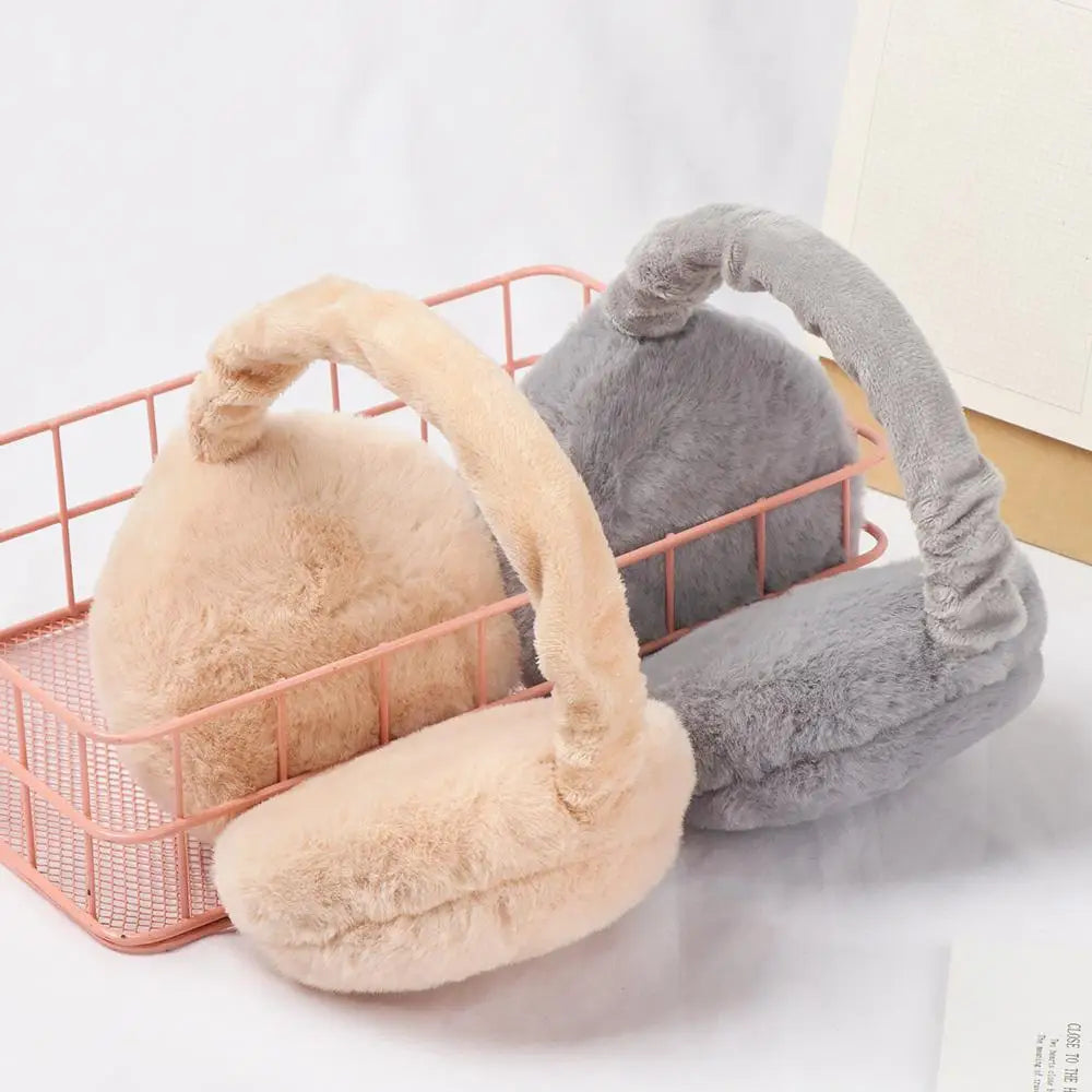 Fashion Autumn Winter Earmuffs Women Men Ear Warmer Plush Solid Color