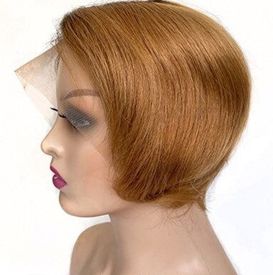 Ombre Short Bob Pixie Cut 13x4x1 T Lace Front Straight Human Hair Wigs