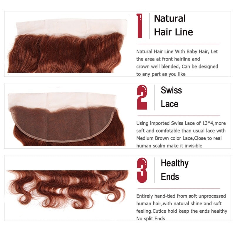 10A Grade #33 Body Wave #4 BUNDLES with CLOSURES & FRONTALS