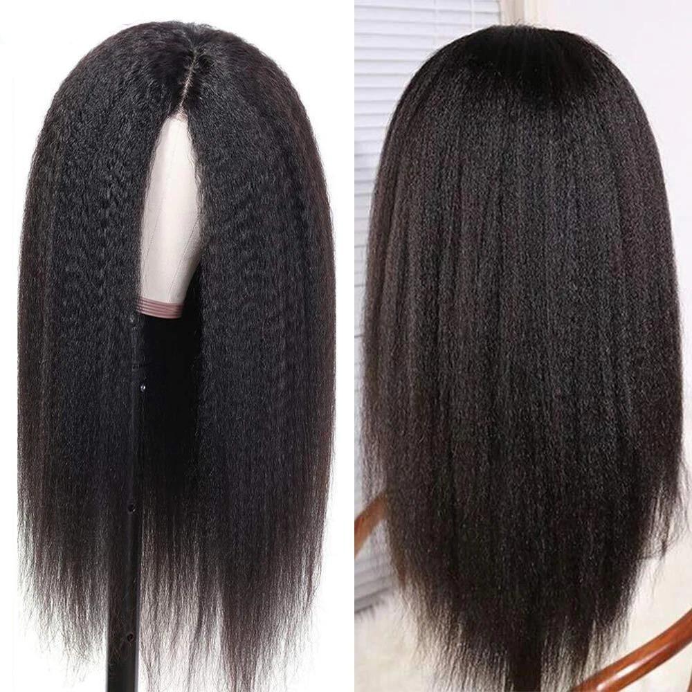 180% Density Full 4x4 Transparent Lace Front Kinky Straight Human Hair