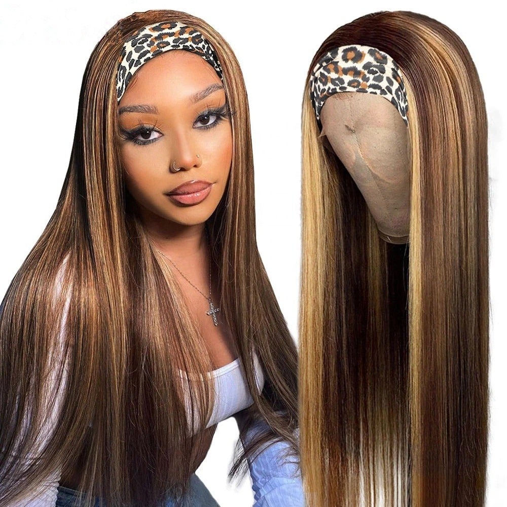 Piano Highlight Headband Body Wave Glueless Human Hair Wigs Virgin Hai