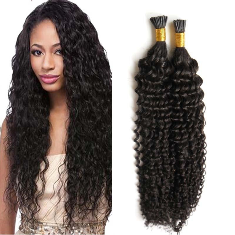 Jerry Curl Human Hair i Tip Microlinks Bulk Braiding Human Hair Bundle