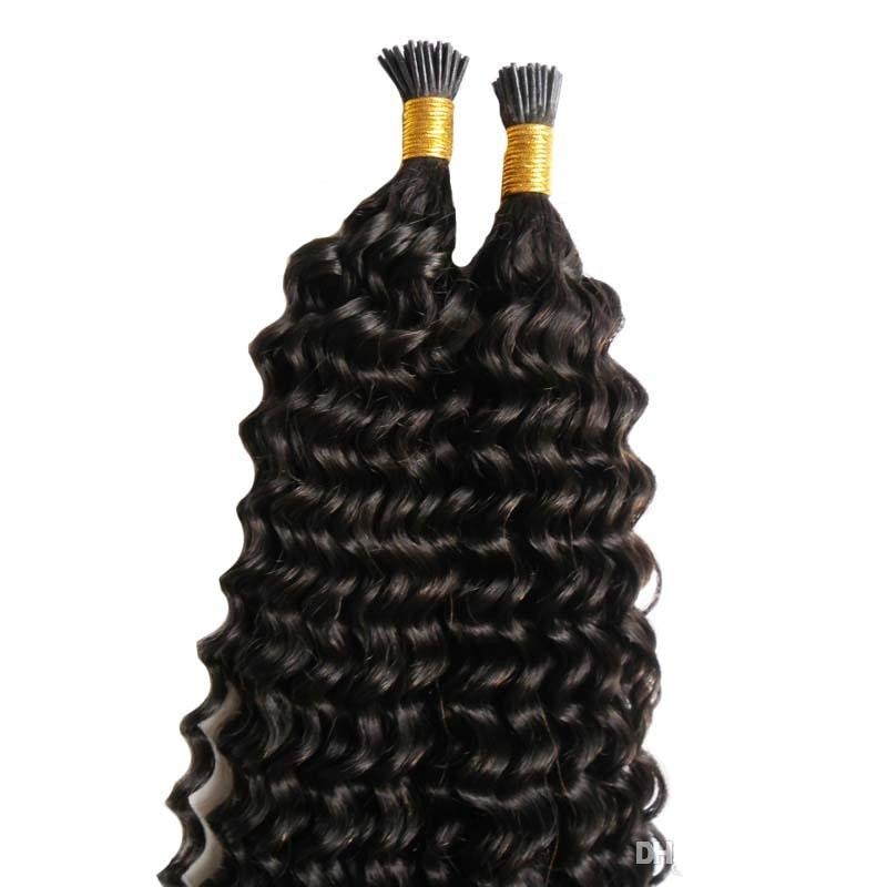 Jerry Curl Human Hair i Tip Microlinks Bulk Braiding Human Hair Bundle