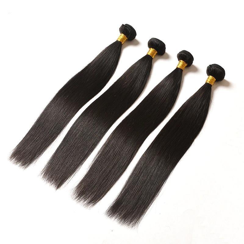 10A Grade 1/3/4 Straight Brazilian 100% Human Hair Bundles Double Weft